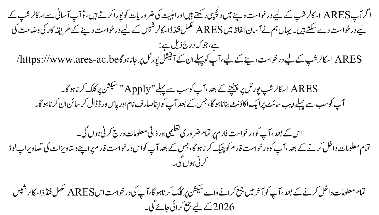 How to Apply For ARES Fully Funded Scholarships 2026