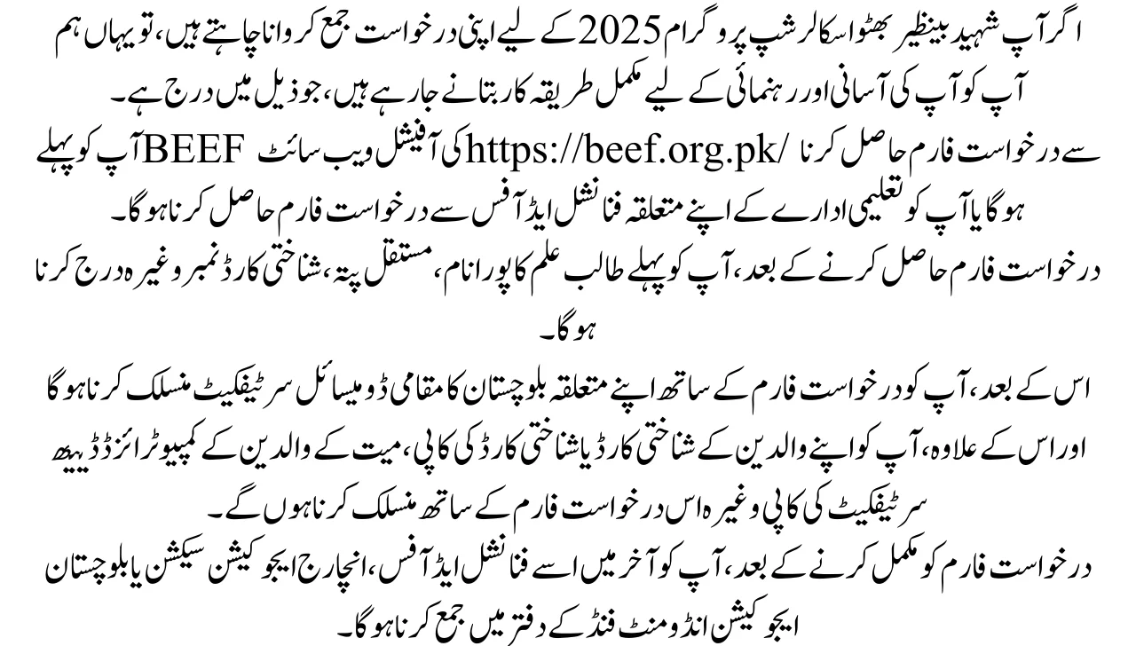 How to Apply for the BEEF Scholarship for Children of Shuhda 2025
